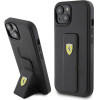 Ferrari Grip Stand Metal Logo case for iPhone 15 - black - (FER000613-0)