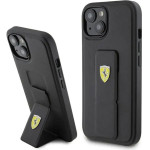 Ferrari Grip Stand Metal Logo case for iPhone 15 - black - (FER000613-0)