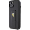 Ferrari Grip Stand Metal Logo case for iPhone 15 - black - (FER000613-0)