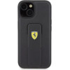 Ferrari Grip Stand Metal Logo case for iPhone 15 - black - (FER000613-0)