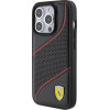 Ferrari Perforated Waves Metal Logo case for iPhone 15 Pro - black - (FER000621-0)