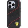 Ferrari Perforated Waves Metal Logo case for iPhone 15 Pro - black - (FER000621-0)