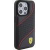 Ferrari Perforated Waves Metal Logo case for iPhone 15 Pro - black - (FER000621-0)