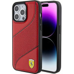Ferrari Perforated Waves Metal Logo case for iPhone 15 Pro - red - (FER000618-0)