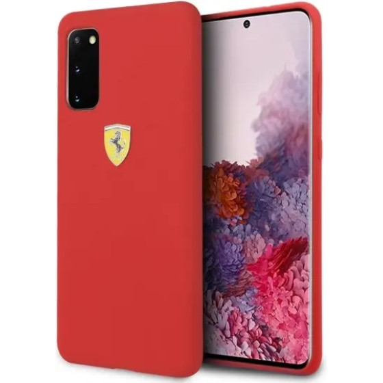 Ferrari Silicone Case for Samsung Galaxy S20 - Red - (FER000368-0)