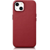 iCarer Case Leather case cover made of natural leather for iPhone 14 Plus red (compatible with MagSafe) - (WMI14220707-RD)