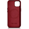 iCarer Case Leather case cover made of natural leather for iPhone 14 Plus red (compatible with MagSafe) - (WMI14220707-RD)