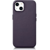 iCarer Case Leather Cover Case for iPhone 14 Plus Dark Purple (MagSafe Compatible) - (WMI14220707-DP)