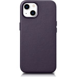iCarer Case Leather Cover Case for iPhone 14 Plus Dark Purple (MagSafe Compatible) - (WMI14220707-DP)