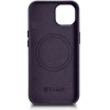 iCarer Case Leather Cover Case for iPhone 14 Plus Dark Purple (MagSafe Compatible) - (WMI14220707-DP)