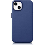 iCarer Case Leather cover for iPhone 14 Plus genuine leather case blue (compatible with MagSafe) - (WMI14220707-BU)