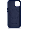 iCarer Case Leather cover for iPhone 14 Plus genuine leather case blue (compatible with MagSafe) - (WMI14220707-BU)