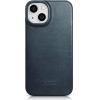 iCarer CE Oil Wax Premium Leather Folio Case iPhone 14 Plus magnetic flip case MagSafe blue - (AKI14220707-BU)