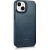 iCarer CE Oil Wax Premium Leather Folio Case iPhone 14 Plus magnetic flip case MagSafe blue - (AKI14220707-BU)