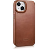 iCarer CE Oil Wax Premium Leather Folio Case iPhone 14 Plus magnetic flip case MagSafe brown - (AKI14220707-BN)