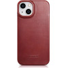 iCarer CE Oil Wax Premium Leather Folio Case iPhone 14 Plus Magnetic Flip Leather Folio Case MagSafe Red - (AKI14220707-RD)