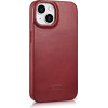 iCarer CE Oil Wax Premium Leather Folio Case iPhone 14 Plus Magnetic Flip Leather Folio Case MagSafe Red - (AKI14220707-RD)