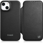 iCarer CE Premium Leather Folio Case iPhone 14 Plus Magnetic Flip Leather Folio Case MagSafe black - (WMI14220715-BK)