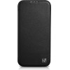 iCarer CE Premium Leather Folio Case iPhone 14 Plus Magnetic Flip Leather Folio Case MagSafe black - (WMI14220715-BK)