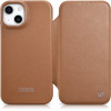 iCarer CE Premium Leather Folio Case iPhone 14 Plus Magnetic Flip Leather Folio Case MagSafe Brown - (WMI14220715-BN)