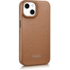 iCarer CE Premium Leather Folio Case iPhone 14 Plus Magnetic Flip Leather Folio Case MagSafe Brown - (WMI14220715-BN)