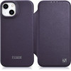 iCarer CE Premium Leather Folio Case iPhone 14 Plus Magnetic Flip Leather Folio Case MagSafe Dark Purple - (WMI14220715-DP)
