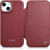 iCarer CE Premium Leather Folio Case iPhone 14 Plus Magnetic Flip Leather Folio Case MagSafe Red - (WMI14220715-RD)