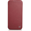 iCarer CE Premium Leather Folio Case iPhone 14 Plus Magnetic Flip Leather Folio Case MagSafe Red - (WMI14220715-RD)