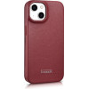 iCarer CE Premium Leather Folio Case iPhone 14 Plus Magnetic Flip Leather Folio Case MagSafe Red - (WMI14220715-RD)