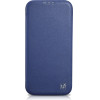 iCarer CE Premium Leather Folio Case iPhone 14 Pro Magnetic Flip Leather Folio Case MagSafe Blue - (WMI14220714-BU)