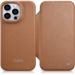 iCarer CE Premium Leather Folio Case iPhone 14 Pro Magnetic Flip Leather Folio Case MagSafe brown - (WMI14220714-BN)