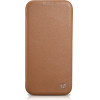 iCarer CE Premium Leather Folio Case iPhone 14 Pro Magnetic Flip Leather Folio Case MagSafe brown - (WMI14220714-BN)