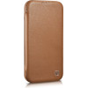 iCarer CE Premium Leather Folio Case iPhone 14 Pro Magnetic Flip Leather Folio Case MagSafe brown - (WMI14220714-BN)