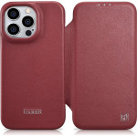 iCarer CE Premium Leather Folio Case iPhone 14 Pro Magnetic Flip Leather Folio Case MagSafe Red - (WMI14220714-RD)