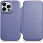 iCarer CE Premium Leather Folio Case iPhone 14 Pro Max Magnetic Flip Leather Folio Case MagSafe Light Purple - (WMI14220716-LP)