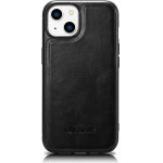 iCarer Leather Oil Wax case covered with natural leather for iPhone 14 Plus black - (WMI14220719-BK)