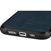 iCarer Leather Oil Wax case covered with natural leather for iPhone 14 Plus blue - (WMI14220719-BU)