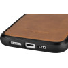 iCarer Leather Oil Wax case covered with natural leather for iPhone 14 Plus brown - (WMI14220719-TN)