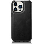 iCarer Leather Oil Wax case for iPhone 14 Pro Max leather case black - (WMI14220720-BK)