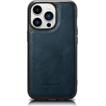 iCarer Leather Oil Wax case for iPhone 14 Pro Max leather case blue - (WMI14220720-BU)