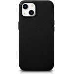 iCarer Litchi Premium Leather Case iPhone 14 Magnetic Leather Case with MagSafe Black - (WMI14220709-BK)