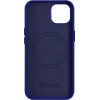 iCarer Litchi Premium Leather Case iPhone 14 Magnetic Leather Case with MagSafe Dark Blue - (WMI14220709-DB)