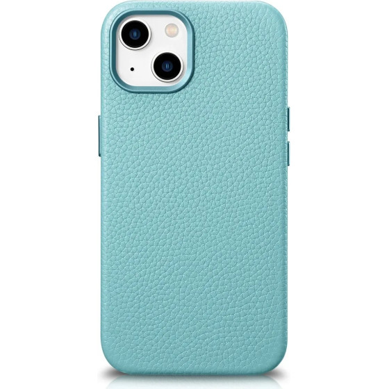 iCarer Litchi Premium Leather Case iPhone 14 Magnetic Leather Case with MagSafe Green - (WMI14220709-GN)
