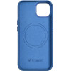 iCarer Litchi Premium Leather Case iPhone 14 Plus Magnetic Leather Case with MagSafe Light Blue - (WMI14220711-LB)