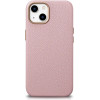 iCarer Litchi Premium Leather Case iPhone 14 Plus Magnetic Leather Case with MagSafe Pink - (WMI14220711-PK)