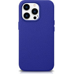 iCarer Litchi Premium Leather Case iPhone 14 Pro Magnetic Leather Case with MagSafe Dark Blue - (WMI14220710-DB)