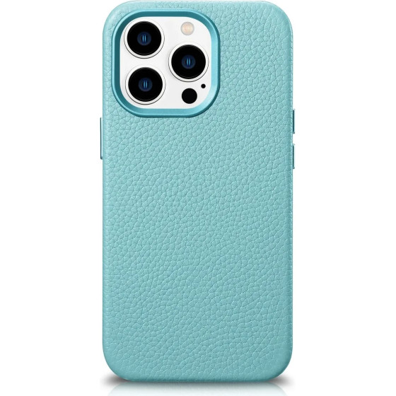 iCarer Litchi Premium Leather Case iPhone 14 Pro Magnetic Leather Case with MagSafe Green - (WMI14220710-GN)