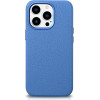 iCarer Litchi Premium Leather Case iPhone 14 Pro Max Magnetic Leather Case with MagSafe Light Blue - (WMI14220712-LB)