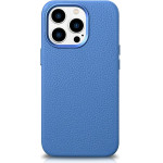 iCarer Litchi Premium Leather Case iPhone 14 Pro Max Magnetic Leather Case with MagSafe Light Blue - (WMI14220712-LB)