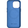 iCarer Litchi Premium Leather Case iPhone 14 Pro Max Magnetic Leather Case with MagSafe Light Blue - (WMI14220712-LB)